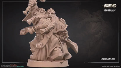 Dwarf Emperor | Bite The Bullet | 35mm Scale | Resin Printed Tabletop RPG Miniature Figures | DND | 5E