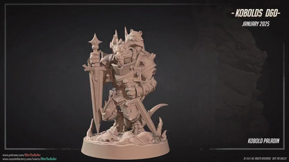 Kobold Paladin | Kobolds D&D | Bite The Bullet | 35mm Scale | Resin Printed Tabletop RPG Miniature Figures | DND | 5E