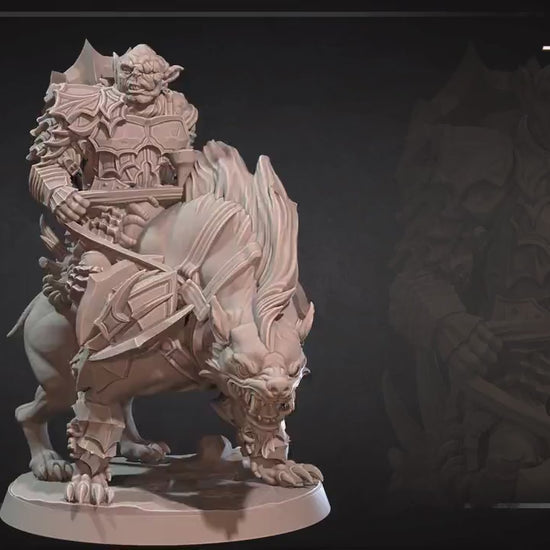 Orc Warg Rider Lieutenant | Bite The Bullet | 35mm Scale | Resin Printed Tabletop RPG Miniature Figures | DND | 5E