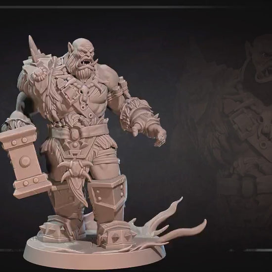 Orc Warchief | Bite The Bullet | 35mm Scale | Resin Printed Tabletop RPG Miniature Figures | DND | 5E