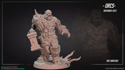 Orc Warchief | Bite The Bullet | 35mm Scale | Resin Printed Tabletop RPG Miniature Figures | DND | 5E