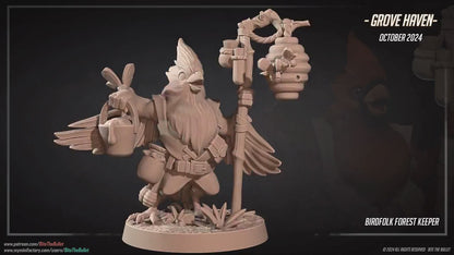 Birdfolk Forestkeeper | Grove Haven | Bite The Bullet | 35mm Scale | Resin Printed Tabletop RPG Miniature Figures | DND | 5E