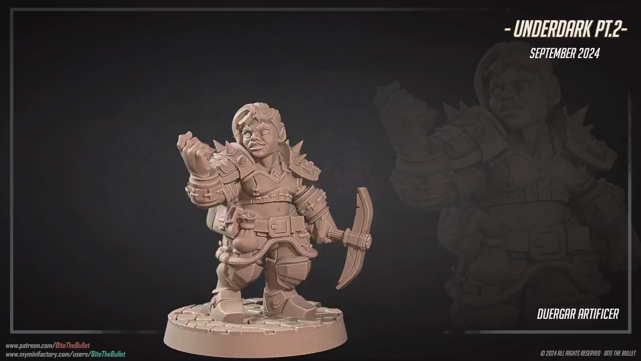 Duergar Artificer | Dungeon Underdark | Bite The Bullet | 35mm Scale | Resin Printed Tabletop RPG Miniature Figures | DND | 5E