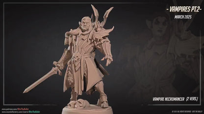 Vampire Necromancer | Vampires Pt. 2 | Bite The Bullet | 35mm Scale | Resin Printed Tabletop RPG Miniature Figures | DND | 5E