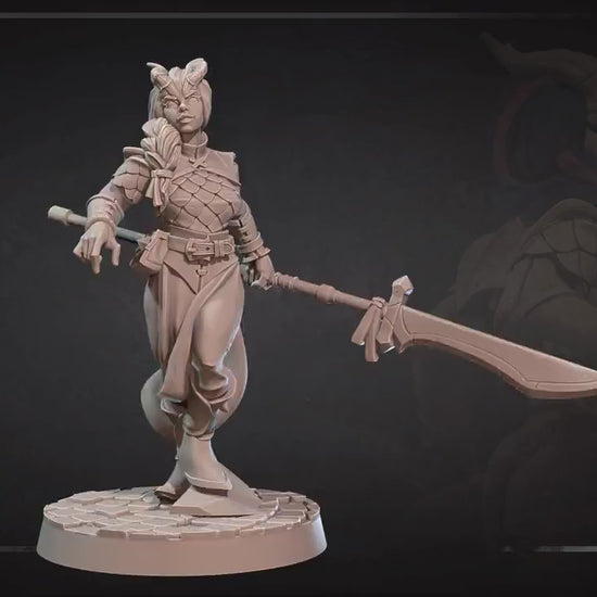 Tiefling Fighter | Bite The Bullet | 35mm Scale | Resin Printed Tabletop RPG Miniature Figures | DND | 5E