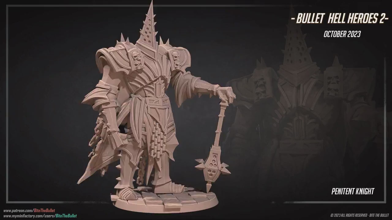 Penitent Knight | Bite The Bullet | 35mm Scale | Resin Printed Tabletop RPG Miniature Figures | DND | 5E