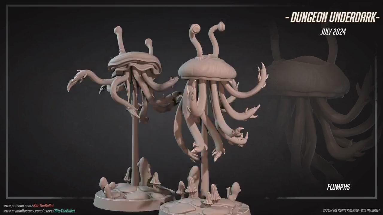 Tentacled Aberration Set | Bite The Bullet | 35mm Scale | Resin Printed Tabletop RPG Miniature Figures | DND | 5E