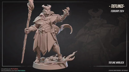Tiefling Warlock | Bite The Bullet | 35mm Scale | Resin Printed Tabletop RPG Miniature Figures | DND | 5E