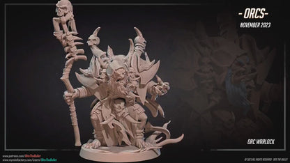 Orc Warlock | Bite The Bullet | 35mm Scale | Resin Printed Tabletop RPG Miniature Figures | DND | 5E