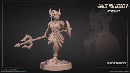 Hero Amazon | NSFW Option | Bite The Bullet | 35mm Scale | Resin Printed Tabletop RPG Miniature Figures | DND | 5E