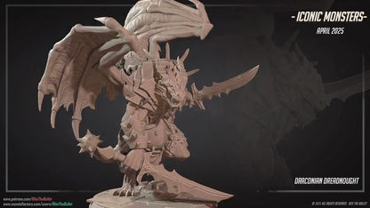 Draconian Dreadnought | Iconic Monsters | Bite The Bullet | 35mm Scale | Resin Printed Tabletop RPG Miniature Figures | DND | 5E