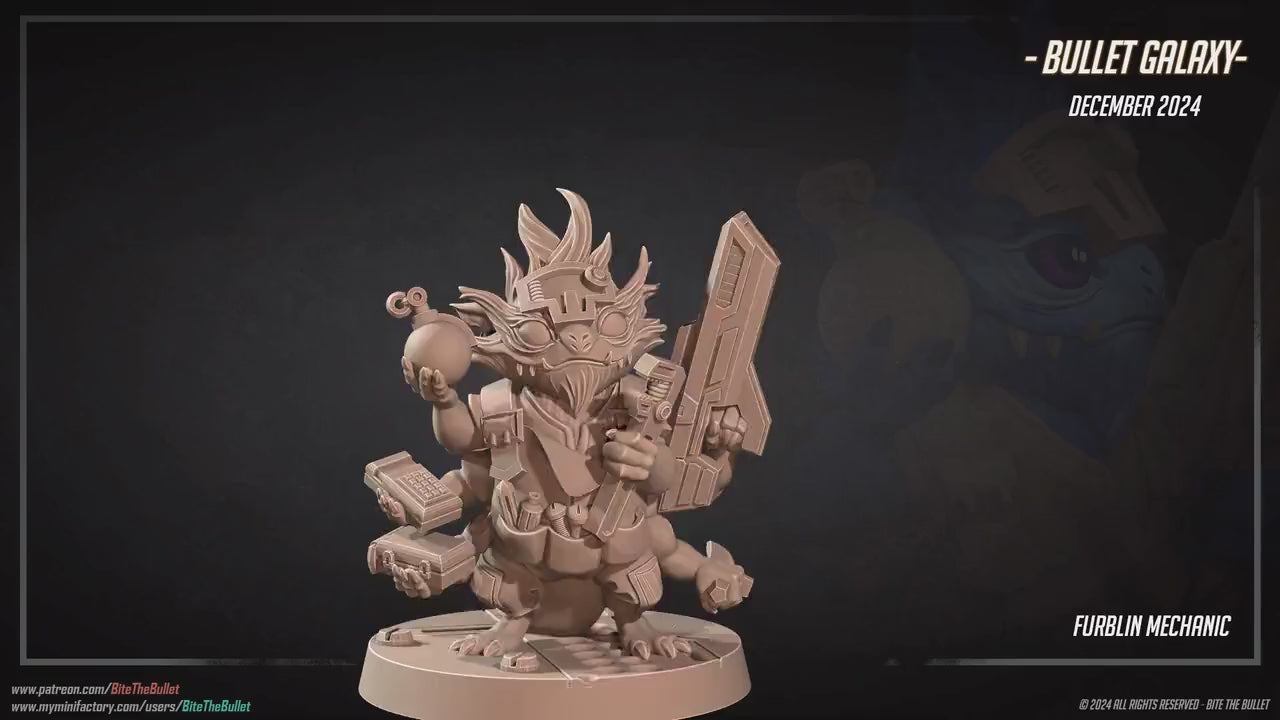 Furblin Mechanic | Bullet Galaxy | Bite The Bullet | 35mm Scale | Resin Printed Tabletop RPG Miniature Figures | DND | 5E