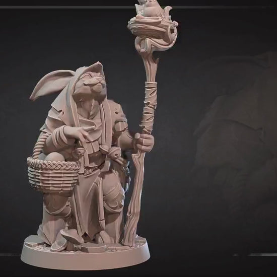 Harengon Druid | Bite The Bullet | 35mm Scale | Resin Printed Tabletop RPG Miniature Figures | DND | 5E