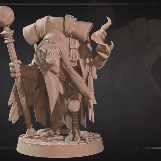 Crowfolk Warlock | Grove Haven | Bite The Bullet | 35mm Scale | Resin Printed Tabletop RPG Miniature Figures | DND | 5E