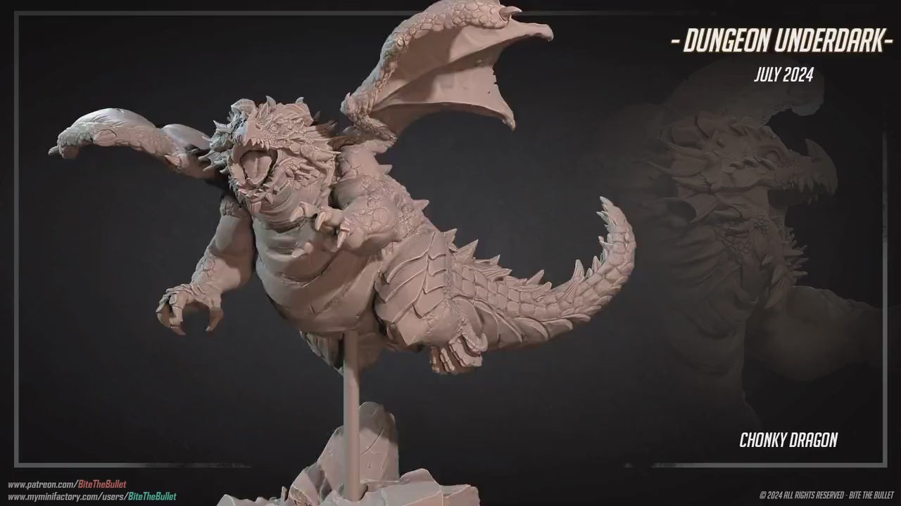 Forge The Chonky Dragon | Bite The Bullet | 35mm Scale | Resin Printed Tabletop RPG Miniature Figures | DND | 5E
