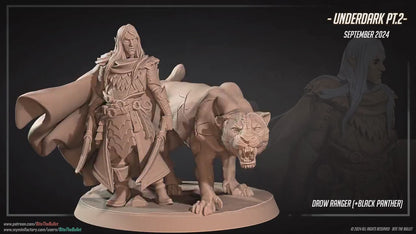Drow Ranger | Dungeon Underdark | Bite The Bullet | 35mm Scale | Resin Printed Tabletop RPG Miniature Figures | DND | 5E