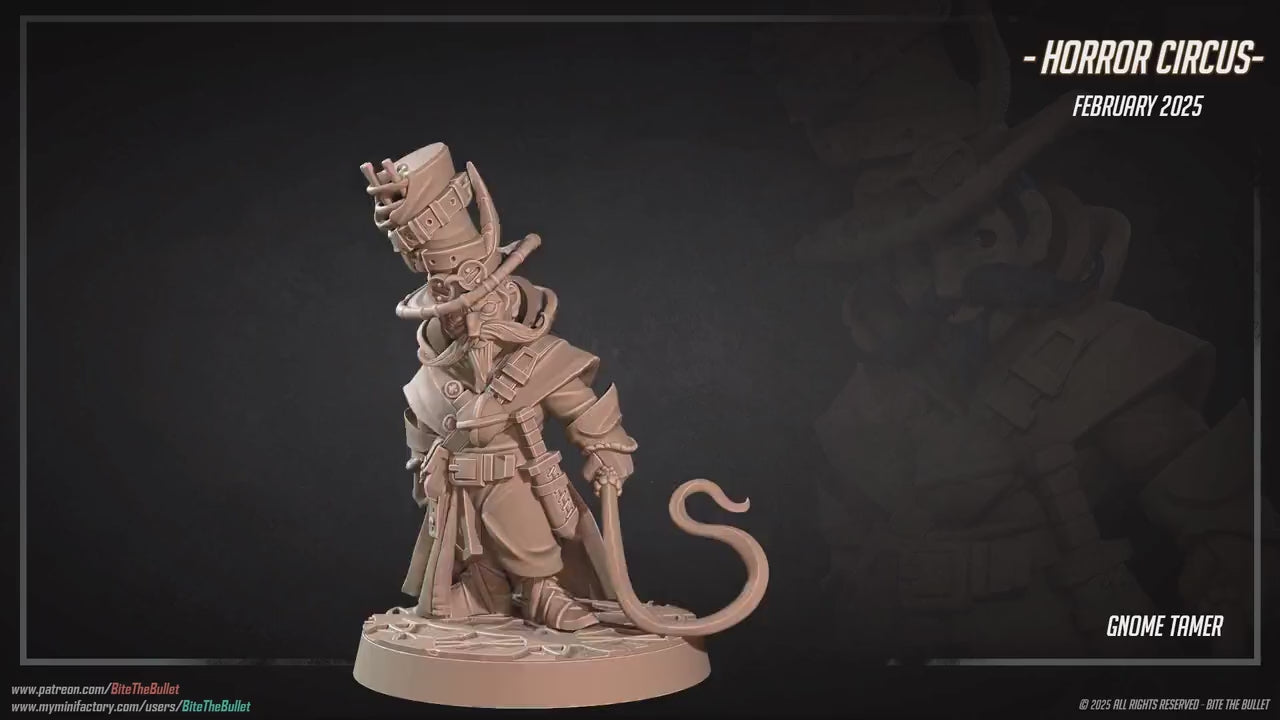 Gnome Tamer | Horror Circus | Bite The Bullet | 35mm Scale | Resin Printed Tabletop RPG Miniature Figures | DND | 5E