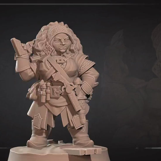 Dwarf Gunslinger | Iconic Heroes | Bite The Bullet | 35mm Scale | Resin Printed Tabletop RPG Miniature Figures | DND | 5E