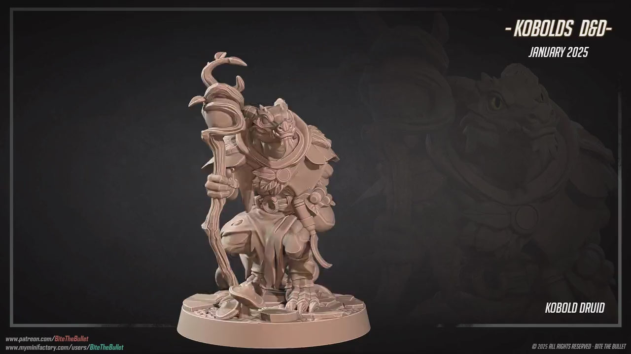 Kobold Druid | Kobolds D&D | Bite The Bullet | 35mm Scale | Resin Printed Tabletop RPG Miniature Figures | DND | 5E