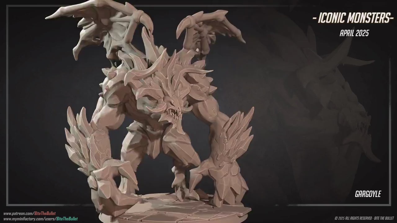 Gargoyle | Iconic Monsters | Bite The Bullet | 35mm Scale | Resin Printed Tabletop RPG Miniature Figures | DND | 5E