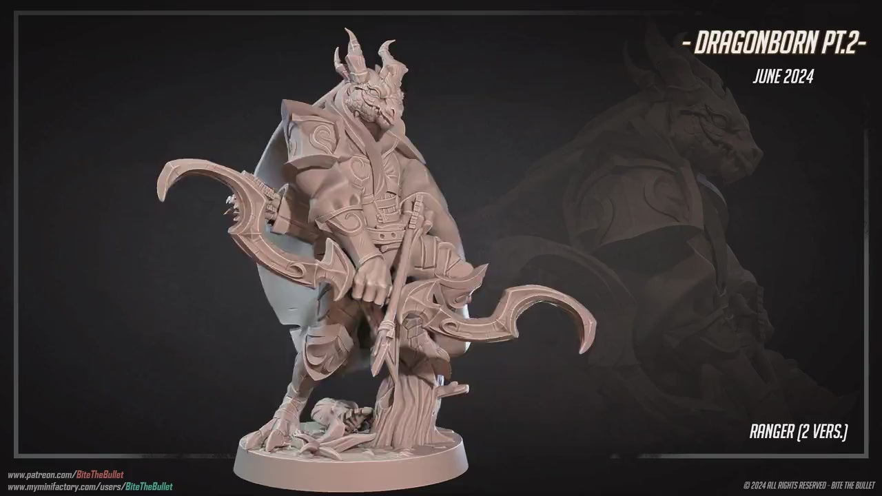 Dragonborn Barbarian | Bite The Bullet | 35mm Scale | Resin Printed Tabletop RPG Miniature Figures | DND | 5E