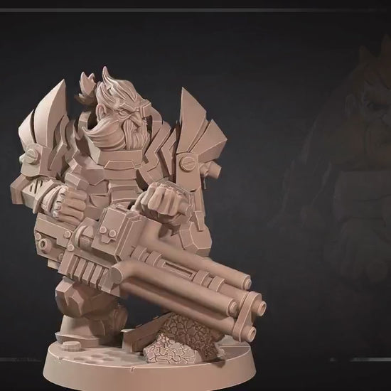 Space Dwarf Soldier | Bullet Galaxy | Bite The Bullet | 35mm Scale | Resin Printed Tabletop RPG Miniature Figures | DND | 5E