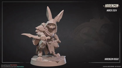 Harengon Rogue | Bite The Bullet | 35mm Scale | Resin Printed Tabletop RPG Miniature Figures | DND | 5E