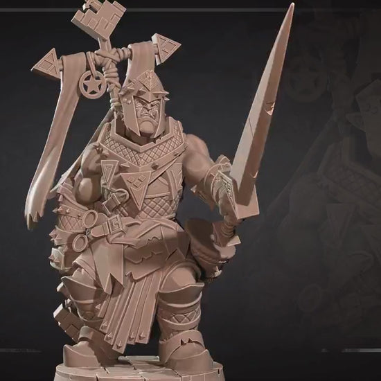 Half-Orc War Priest | Iconic Heroes | Bite The Bullet | 35mm Scale | Resin Printed Tabletop RPG Miniature Figures | DND | 5E