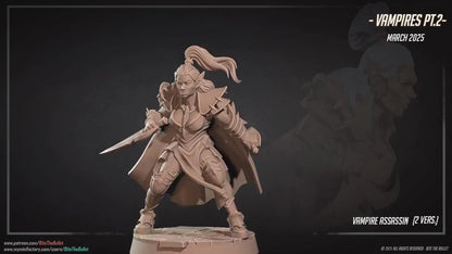 Assassin | Vampires Pt. 2 | Bite The Bullet | 35mm Scale | Resin Printed Tabletop RPG Miniature Figures | DND | 5E