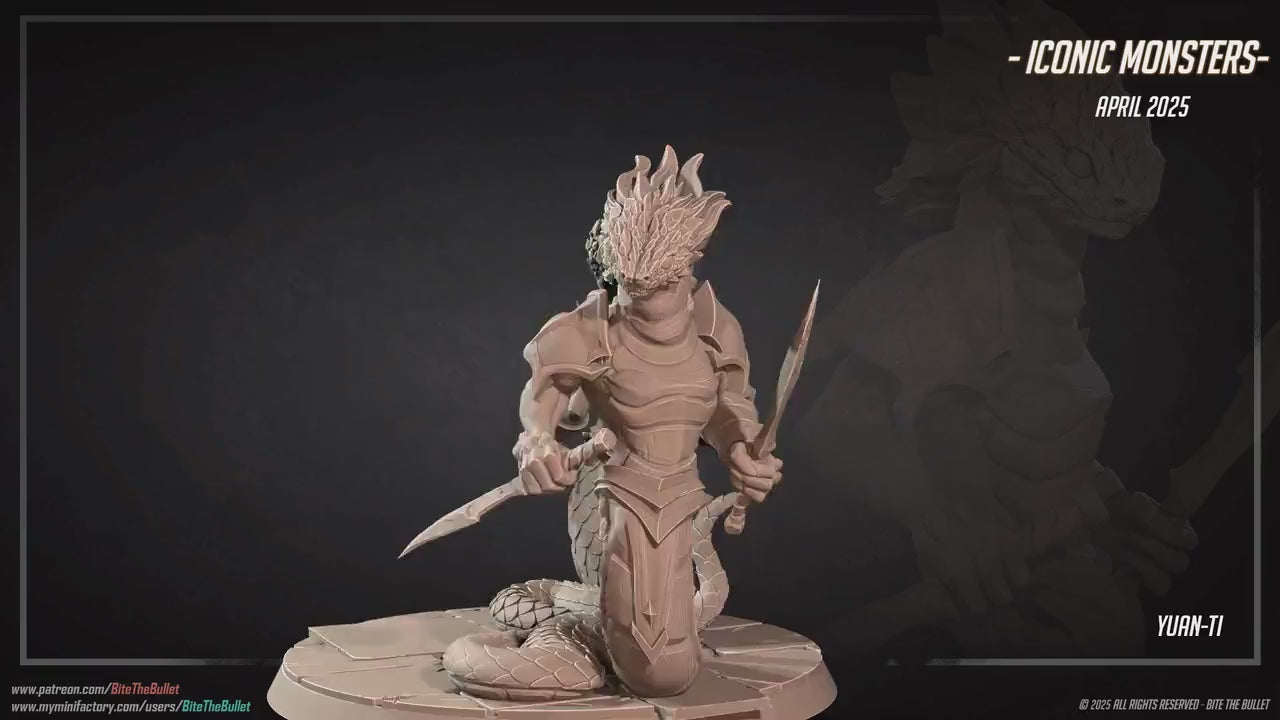 Yuan Ti | Iconic Monsters | Bite The Bullet | 35mm Scale | Resin Printed Tabletop RPG Miniature Figures | DND | 5E