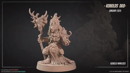 Kobold Warlock | Kobolds D&D | Bite The Bullet | 35mm Scale | Resin Printed Tabletop RPG Miniature Figures | DND | 5E