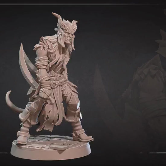 Tiefling Rogue | Bite The Bullet | 35mm Scale | Resin Printed Tabletop RPG Miniature Figures | DND | 5E