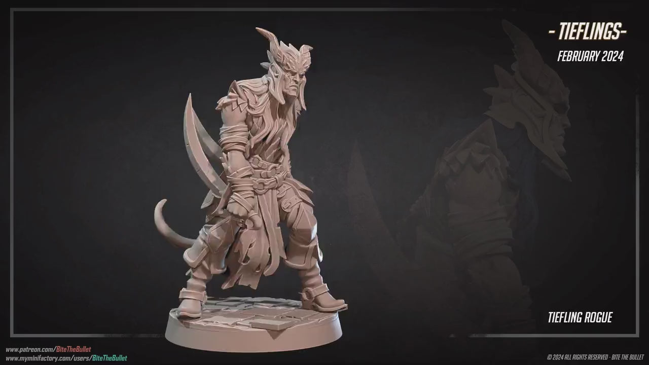 Tiefling Rogue | Bite The Bullet | 35mm Scale | Resin Printed Tabletop RPG Miniature Figures | DND | 5E