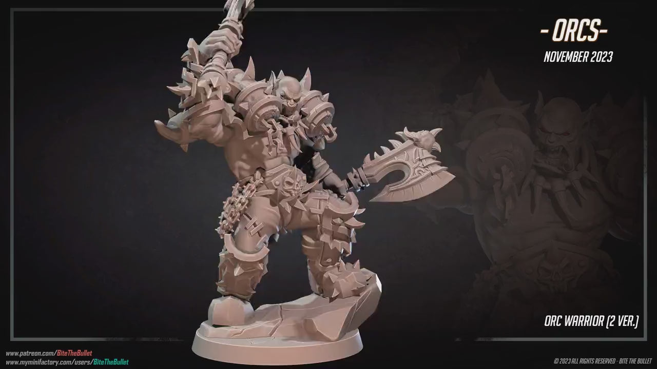 Orc Warrior | Bite The Bullet | 35mm Scale | Resin Printed Tabletop RPG Miniature Figures | DND | 5E