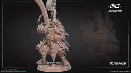 Orc Swordmaster | Bite The Bullet | 35mm Scale | Resin Printed Tabletop RPG Miniature Figures | DND | 5E