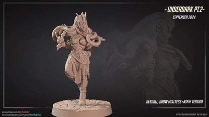 Drow Mistress | Dungeon Underdark | Bite The Bullet | 35mm Scale | Resin Printed Tabletop RPG Miniature Figures | DND | 5E