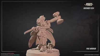 Pixie Warrior | Pixies | Bite The Bullet | 35mm Scale | Resin Printed Tabletop RPG Miniature Figures | DND | 5E