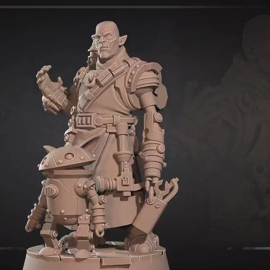 Half-Orc Inventor | Iconic Heroes | Bite The Bullet | 35mm Scale | Resin Printed Tabletop RPG Miniature Figures | DND | 5E