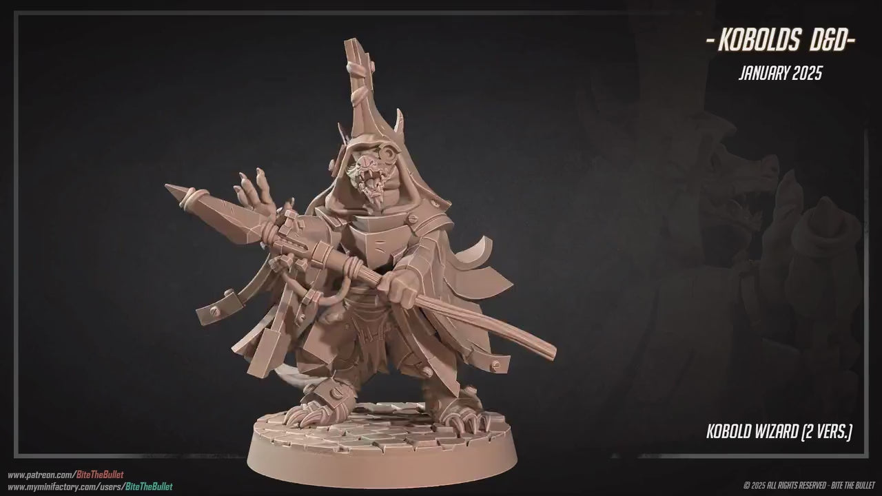 Kobold Wizard | Kobolds D&D | Bite The Bullet | 35mm Scale | Resin Printed Tabletop RPG Miniature Figures | DND | 5E