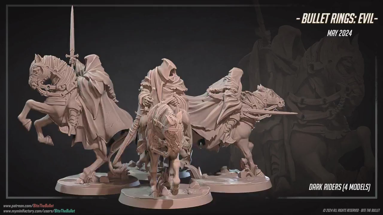 Dark Riders Set | Bite The Bullet | 35mm Scale | Resin Printed Tabletop RPG Miniature Figures | DND | 5E