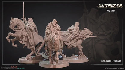 Dark Riders Set | Bite The Bullet | 35mm Scale | Resin Printed Tabletop RPG Miniature Figures | DND | 5E