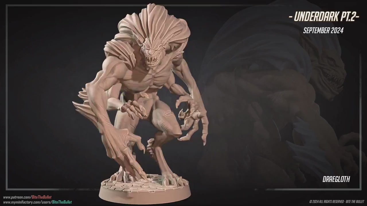 Draegloth | Dungeon Underdark | Bite The Bullet | 35mm Scale | Resin Printed Tabletop RPG Miniature Figures | DND | 5E
