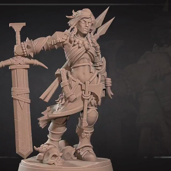 Human Barbarian | Iconic Heroes | Bite The Bullet | 35mm Scale | Resin Printed Tabletop RPG Miniature Figures | DND | 5E