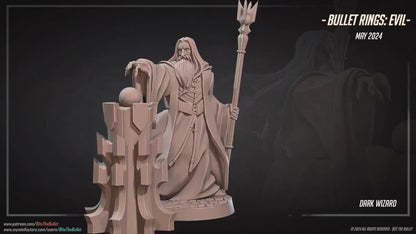 Dark Wizard | Bite The Bullet | 35mm Scale | Resin Printed Tabletop RPG Miniature Figures | DND | 5E