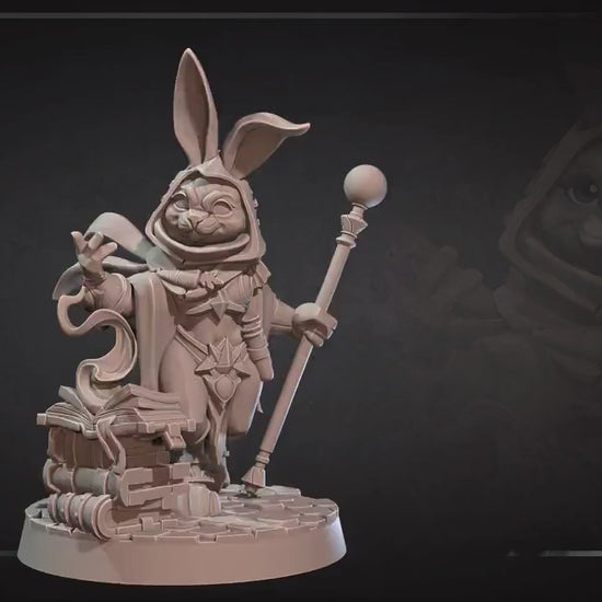 Harengon Wizard | Bite The Bullet | 35mm Scale | Resin Printed Tabletop RPG Miniature Figures | DND | 5E