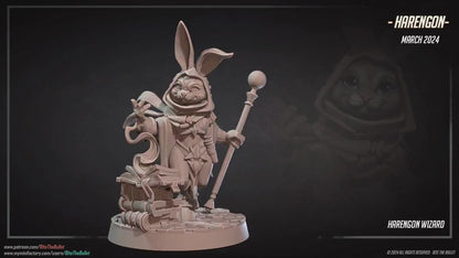 Harengon Wizard | Bite The Bullet | 35mm Scale | Resin Printed Tabletop RPG Miniature Figures | DND | 5E