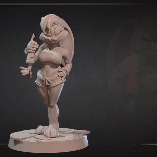 Harengon Kathy Bunny | NSFW Version | Bite The Bullet | 35mm Scale | Resin Printed Tabletop RPG Miniature Figures | DND | 5E