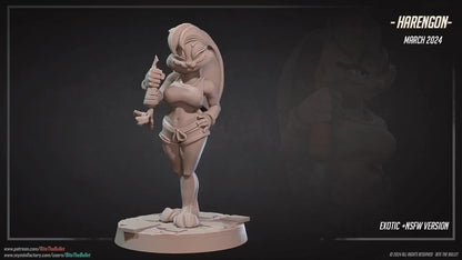 Harengon Kathy Bunny | NSFW Version | Bite The Bullet | 35mm Scale | Resin Printed Tabletop RPG Miniature Figures | DND | 5E