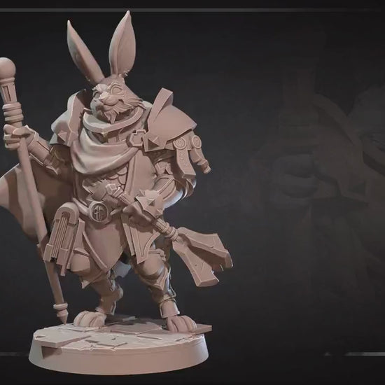 Harengon Cleric | Bite The Bullet | 35mm Scale | Resin Printed Tabletop RPG Miniature Figures | DND | 5E
