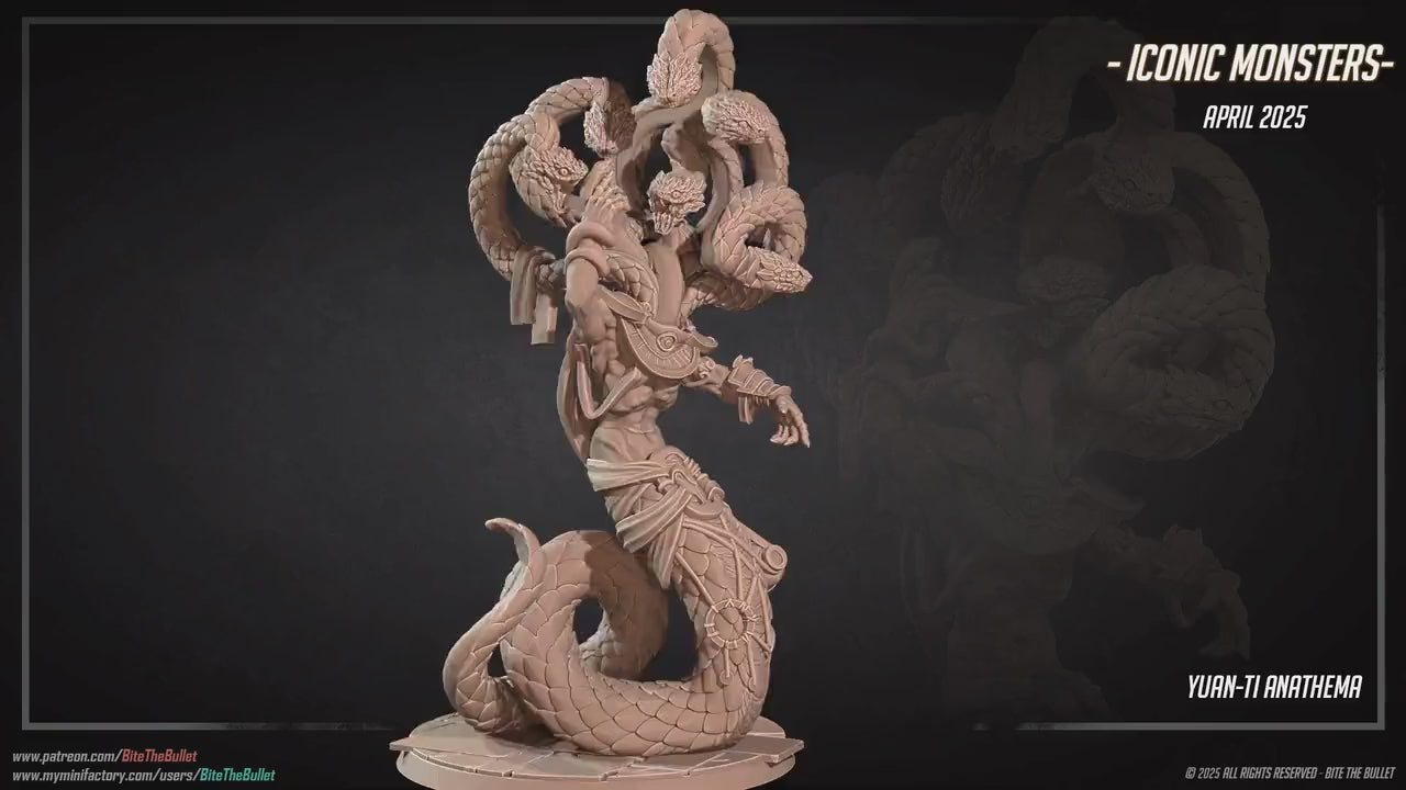 Yuan Ti Anathema | Iconic Monsters | Bite The Bullet | 35mm Scale | Resin Printed Tabletop RPG Miniature Figures | DND | 5E